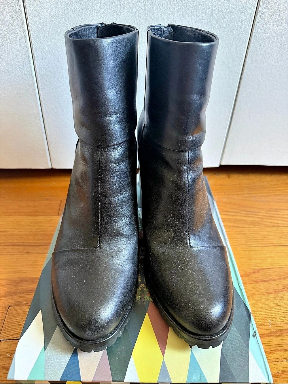 Rag & bone Newbury Leather Boot Black Leather Heeled Boots US 11